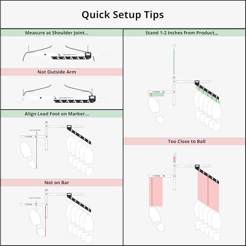 Golf Stance and Alignment Training Aid – Setup Left & Right Handed - Proper Ball Position & Foot Placement Golf Aids/Tool – Pro Perfect Wedge to Driver – Portable Alignment Stick Mat