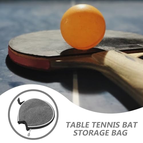 Toddmomy Table Tennis Paddle Case and Bat Storage Bag Gray Semi-circle Protective Reusable Organizing Bag for Sports Equipment