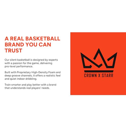 Silent Basketball Size 7 (29.5”) | 450g Quiet Basketball Dribbling Indoor Soundless Ball – Deep Grooved, Realistic Bounce Feel, Never Compressed