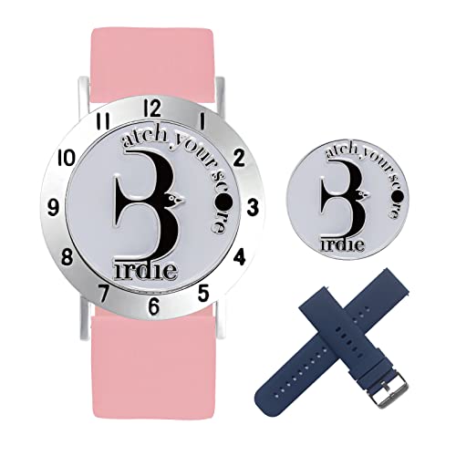 Golf Ball Marker with Golf Stroke Counter Bracelet, Birdie Ball Marker, Golf Accessories for Men and Women, Golf Gifts for Men and Women - color: Pink/Blue