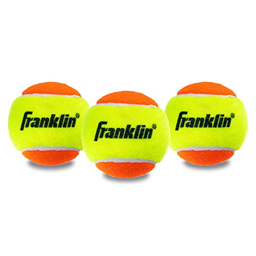 Franklin Sports Starter Tennis Balls - Pressureless, Low Bounce for Beginners - Great for Training + Practice - 3 Pack - All Court Surface