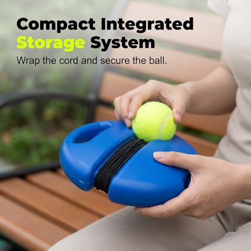 Tennis Ball Training Baseboard, Tennis Trainer Rebound Ball with String, Solo Tennis Practice Rebounder for Backyard, Court,Garage, Self Tennis Training Equipment Set for Adult,Beginner - color: B