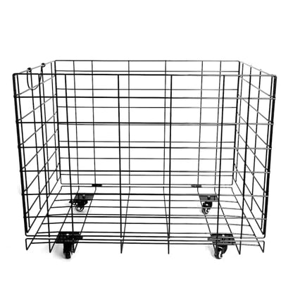 Aoneky Heavy-Duty Folding Ball Cart with Wheels - Large Capacity Sports Equipment Organizer, Holds 20+ Soccer/14 Basketballs, Steel Mesh Storage Bin for Gym, School, Garage, Poolside