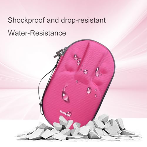Carrying Case for Ping Pong Paddles/Table Tennis Paddles/Racquet Cyber Shape Hexagon,Fits for 2 Paddles and 4 balls - color: Large Pink