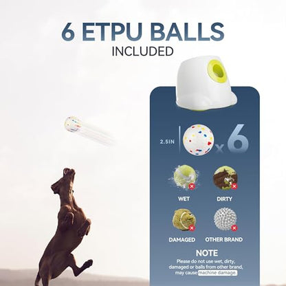ALL FOR PAWS Automatic Dog Ball Launcher with 2.5in EPTU Balls, Ball Thrower for Medium to Large Dogs, Interactive Dog Fetch Toy for Mental & Physical Exercise - size: Max Size-EPTU Balls