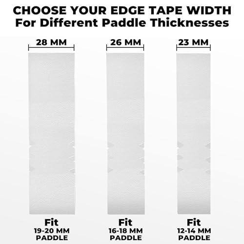 Pickleball Edge Guard Tape – Pickle Ball Paddle Edge Protection Tape 3 Pack, Paddle Head Edge Guard for 12MM to 20MM Rackets, Fits Perfectly Curved Edge, Easy Application, No Wrinkling - color: White, size: 16mm Paddle