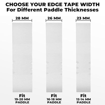 Pickleball Edge Guard Tape – Pickle Ball Paddle Edge Protection Tape 3 Pack, Paddle Head Edge Guard for 12MM to 20MM Rackets, Fits Perfectly Curved Edge, Easy Application, No Wrinkling - color: White, size: 28MM Width