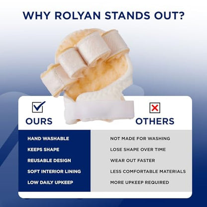 Rolyan – Palm Protector – Left Hand – Finger Separator Glove – Single Pack, Soft Padded Palm Guard for Hand Contractures and Finger Spasticity, Lightweight Hand Protector, Washable - size: With Finger Separator, style: Left Hand