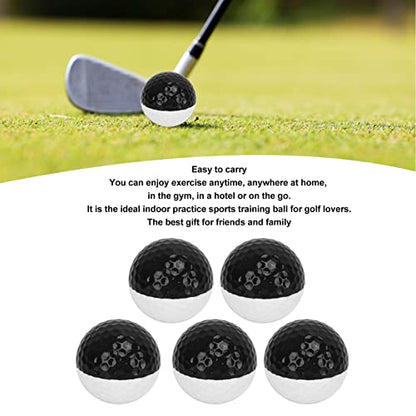 5 Pack Dual Color Training Sphere, Indoor Putting Ball Synthetic Resin Practice Ball Black White Double Layer for Home Hotel Putting Green Exercise