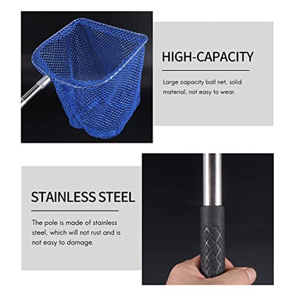Portable Telescopic Scoop Net Table Tennis Ball Picker Net Table Tennis Ball Picker Container Training Tool for Ball, Blue