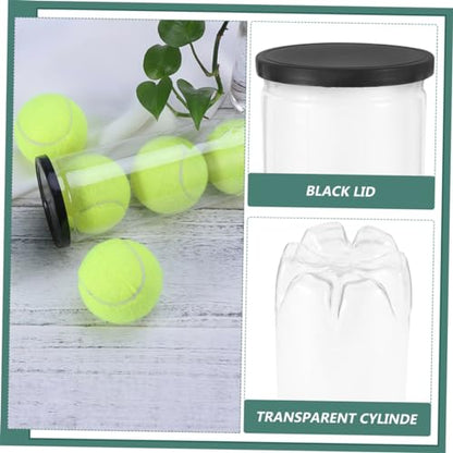 2pcs PVC Tennis Balls Holder Bottle Black Lid and Portable Tennis Organizer for Easy Storage and Transport of Balls