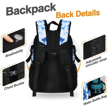Goloni Soccer Backpack,Basketball Backpack with Ball Compartment & Shoe Compartment,Backpack for Basketball,Soccer - color: Blue Tie Dye