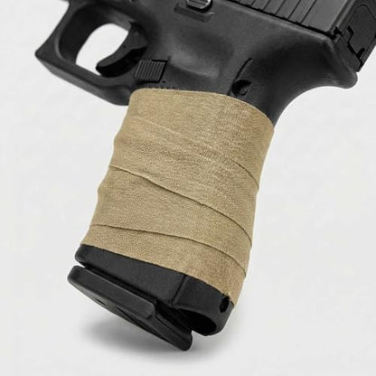 2 Rolls Magsaddle Gun Grip Tape, Non-Reflective, No Residue Goon Grip Tactical Tape for Pistol, Handgun, Rifle, Sports, Tool, Pull Up Bars, Handles, Bats, Rackets, Gym Equipment, Handrails - color: FDE