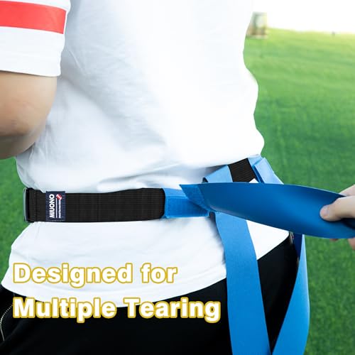 Flag Football Belts, Triple Set with Yellow, Blue, Red Flags, 28 Player Training Bundle