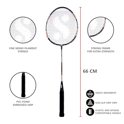 Silver's Aluminium BLACKEN Badminton Racket with Full Cover