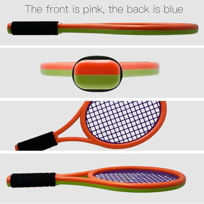 Kid Tennis Racket Set for Toddler,Children,Sponge Handle, includes 6 Badminton, 1 Tennis Ball, Bag and 2 Balls - Increase Children's Sports,Improve Tennis Skills - color: Grey Orange&Green
