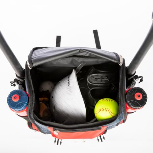 Boombah Mini Superpack Youth Bat Pack: USA Stars & Stripes Black Ops Black & White, Baseball & Softball Bag with 2 Bat Sleeves and Shoe Compartment
