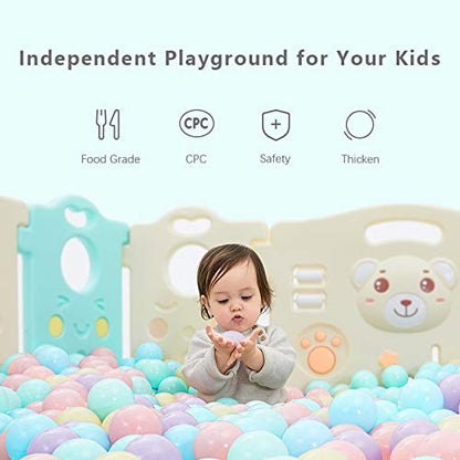 MoonxHome Ball Pit Balls for Toddlers, BPA Free Crush Proof Plastic Toy Balls for Ball Pit, Children's Pool Water Toys, Macaron Ocean Balls for Play Tent 2.15 Inch Pack of 100 200 500 800 1000 - color: A-transparent