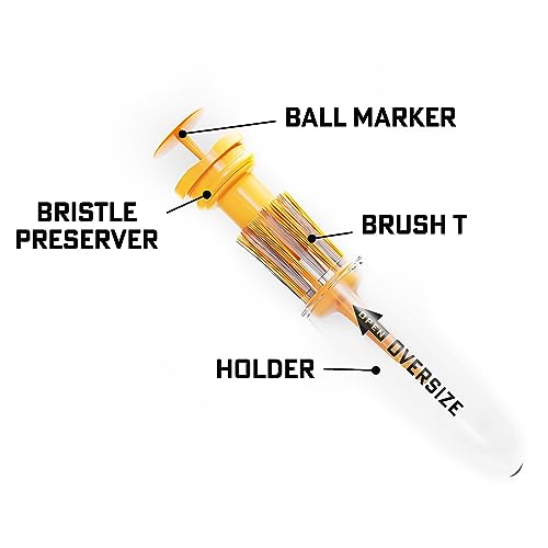 BRUSH-T Premium Plastic Golf Tees, Unbreakable Innovative Design, Consistent Height, Perfect Golf Gift for Men and Women. Golfing Tees, Works with Any Golf Ball - size: Standard