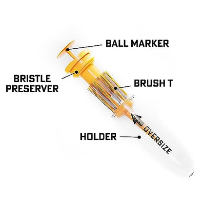BRUSH-T Premium Plastic Golf Tees, Unbreakable Innovative Design, Consistent Height, Perfect Golf Gift for Men and Women. Golfing Tees, Works with Any Golf Ball - size: Standard