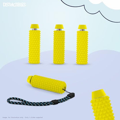 Distractibles Spike Roller Clicker, Tactile Pain Stim Fidget with Clicker Switch, Pain Stimulation Roller with Lanyard (Yellow) - color: Yellow
