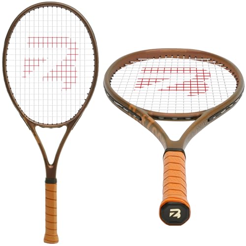 BatZoom Tennis Racket for Beginners & Adults - Lightweight Graphite Racquet with Comfortable Grip | Shock Reduction Technology | Includes Carrying Bag(Color Options) - color: Bronze-Gold