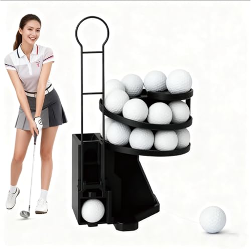 Golf Ball Dispenser, Automatic Golf Ball Tee Up Machine – Range Reload Golf Ball Dispenser & Golf Simulator Accessories, No Electricity Required for Driving Range & Home Use