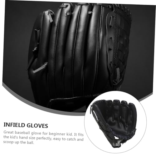 PU Thickened Baseball Glove for Infielders Soft PU Pitcher Mitt Flexible Impact-Resistant Training Glove for Beginners