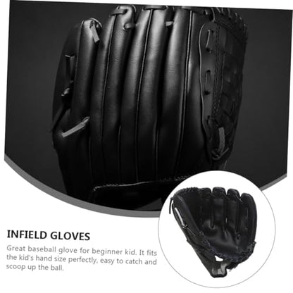 PU Thickened Baseball Glove for Infielders Soft PU Pitcher Mitt Flexible Impact-Resistant Training Glove for Beginners