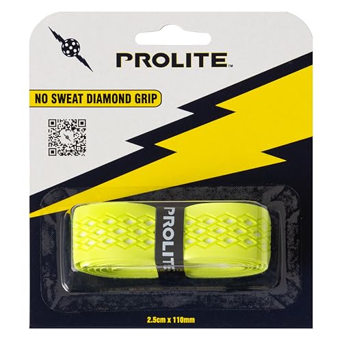 No-Sweat Diamond Grip for Pickleball Paddles, Tennis, Racquetball - color: Neon Yellow w/ White Underlay, size: 1-Pack