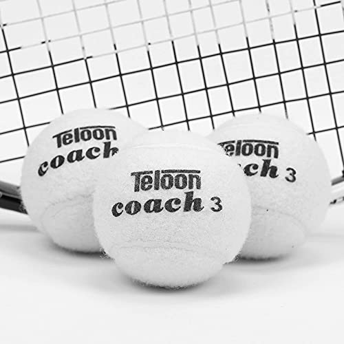 Teloon Pressure Training Tennis Balls-12 or 18 Count-Mesh Carry Bag，4 Colors Available，Pressureless Training Exercise Tennis Balls for Beginners. - color: White-18pcs