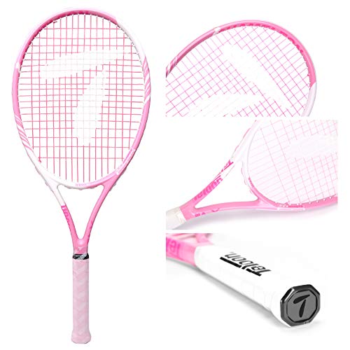 Teloon Tennis Rackets for Adults 2 pcs Recreational -27 inch Tennis Racquet for Men and Women College Students Beginner Tennis Racket.… - color: black-pink