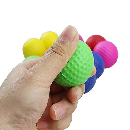 Scott Edward Foam Practice Sponge Golf Balls with Golf Ball Clip, Soft Elastic Light Weight Limited Flight Perfect for Indoor Outdoor, Colorful Golf Training Aid Balls