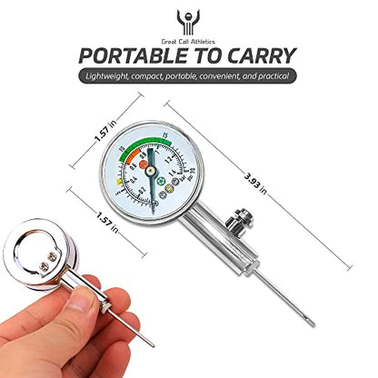Great Call Athletics | Pro Digital Ball Pressure Gauge | 2 Pack | Air Barometer Tool Basketball Football Volleyball Soccer