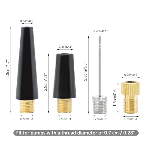 Quacc 4 PCS Ball Pump Needle Set Needles Inflating Ball Tyre Pump Adapter Bike Pump Accessories Air Nozzle Pump Adapters Tire Pump Attachments for Inflatables, Sport Balls, Bicycles