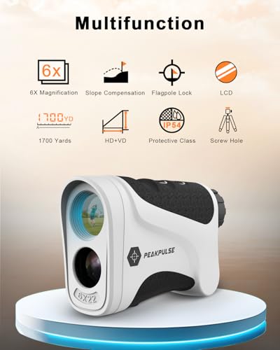 PEAKPULSE Golf Range Finder 650 Yards RangeFinder Golfing High Clarity Display 6X Magnification 0.5 Yard Accuracy Pin Seeker Easy to Use(No Magnet) - color: LE1500AG(Slope)