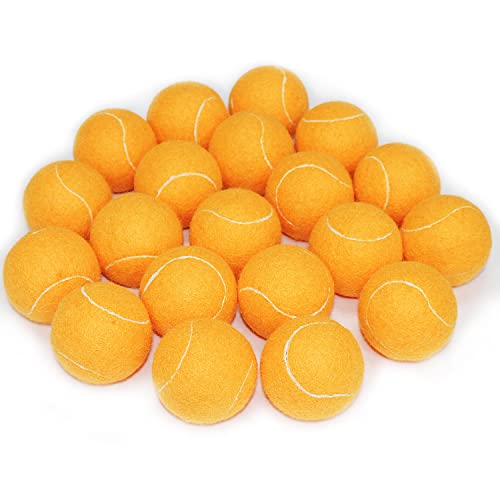 URBEST Advanced Tennis Ball 20 Packs, Training Tennis Balls Practice Balls for Novice Player, Pet Dog Playing Balls with Mesh Carry Bag for Beginner Training Ball - color: Light Orange