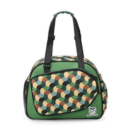 Boulder Bee Pickleball Bags, Premium Pickleball Tote Bag for Girls, Women’s Hand/Shoulder Gym Bag w Water Bottle Holder, with Pickleball Racquet/Paddle Holder - color: Green Wave