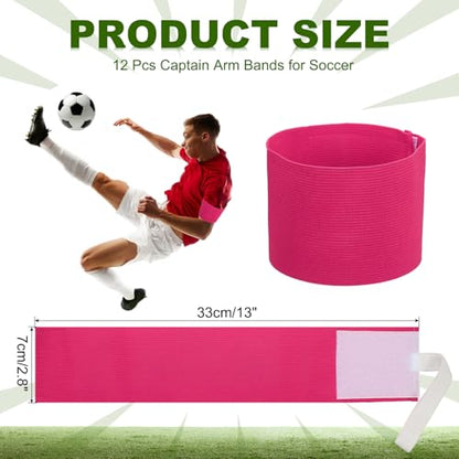 PATIKIL Soccer Captain Armband, Captain Arm Bands for Soccer Elastic Captain Arm Band Sports Captain Armbands for Youth Adult Football Team Training - color: Rose Red