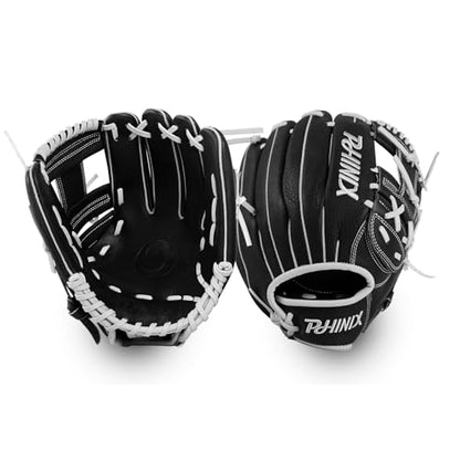 PHINIX Full Grain Leather Baseball Glove Sizes 11Inch -12 Inch - color: Black, size: 12"