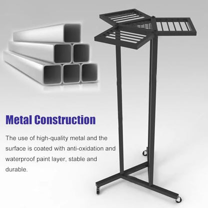 Sports Ball Organizer Holder Shelf Mobile Pingpong Balls & Racket Rack, Sturdy Table Tennis Equipment Storage Stand for Training Hall/Game Room/Garage Display, Save Space