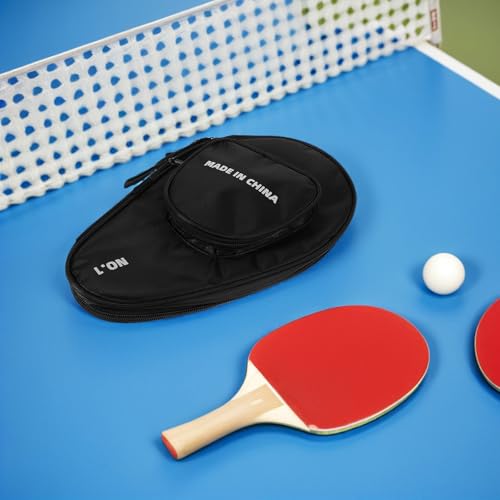 Beaupretty Table Tennis Paddle Case and Racket Holder with Zipper, Waterproof Paddle Cover Bag Organizer for 2 Rackets and 7 Balls, Professional Ping Pong Bat Storage Pouch for Players