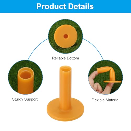 PATIKIL Rubber Golf Tee, Mix Size Golf Tees Training Tee, - color: Yellow
