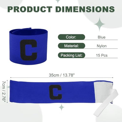 Captain Armbands, Adjustable Leader Arm Band for Soccer Elastic Team Sport Arm Band -Fitting for Football/Volleyball/Rugby - color: Blue