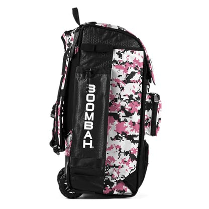 Boombah Catchers Superpack Hybrid Rolling Digital Camo Bat Bag - Multiple Colors - Wheeled & Backpack Version - color: Black/Pink