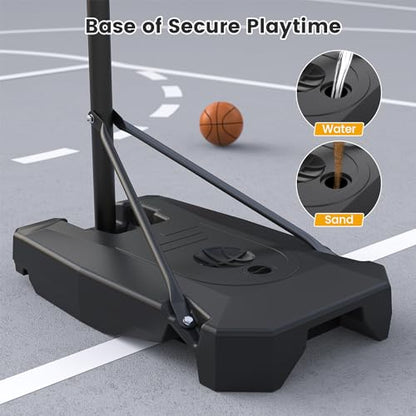 Basketball Hoop Outdoor, 8.5ft Height Adjustable Portable Hoops & Goals with HDPE Backboard and Wheels for Kids/Teens/Adults Backyard, Outdoor, Driveway