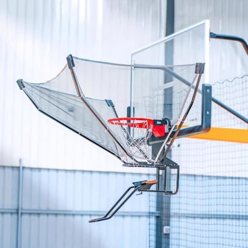 Shootaround Basketball Rebounder Return System, 180° Rotating Shooting Practice Return Attachment, Sport Training Equipment for Indoor Outdoor Basketball Hoops