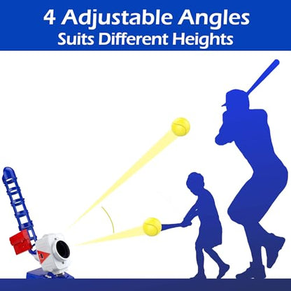 iPlay, iLearn Kids Pitching Machine Toys, 2 in 1 RC Baseball Tennis Pitcher, Auto Ball Launching Bat, Boy Outdoor Outside Sports Backyard Game, Birthday Gift 5 6 7 8 10 12 Yr Youth-Partially Assembled - style: Partially Assembled