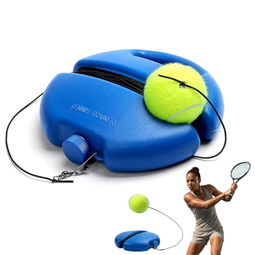Tennis Ball Training Baseboard, Tennis Trainer Rebound Ball with String, Solo Tennis Practice Rebounder for Backyard, Court,Garage, Self Tennis Training Equipment Set for Adult,Beginner - color: A