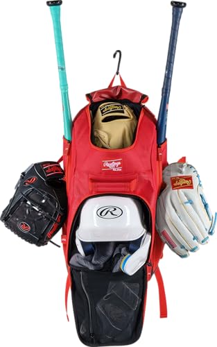 Rawlings | FRANCHISE 2.0 Player's Backpack | Baseball/Softball | Rec/Travel | Multiple Styles | Baseball/Softball - color: SCARLET